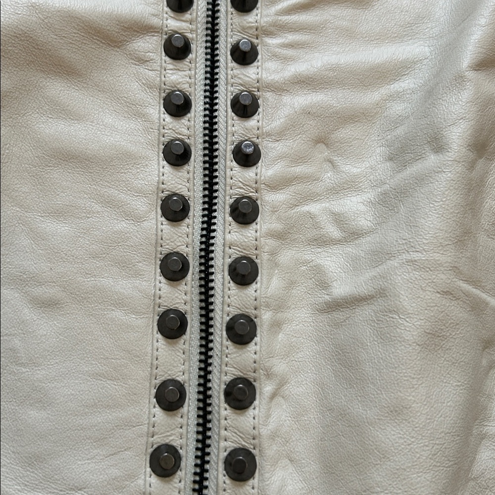 bebe Off White Studded Leather Midi Dress Sz M - Picture 6 of 8